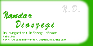 nandor dioszegi business card