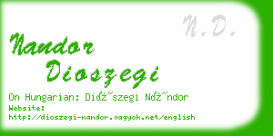 nandor dioszegi business card